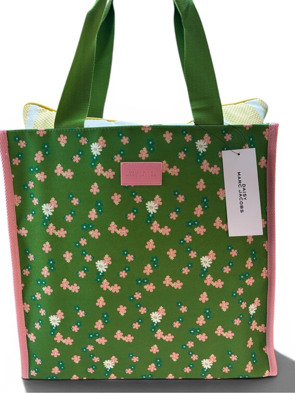 NWT Marc Jacobs Daisy Wild gift tote bag featuring a pink & white floral pattern - Picture 4 of 4